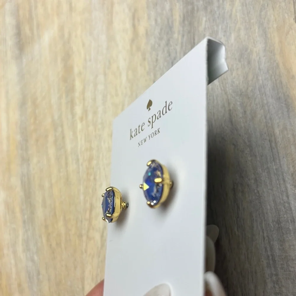 Kate Spade Sapphire Blue Crystal Earrings NWT